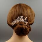 Bridal Hair Comb Pearl Rose Gold Crystal Headpiece Wedding Accessories 06515 Pin