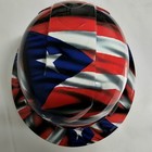 Full Brim Hard Hat Custom Hydro Dipped In Puerto Rico Flag In Your Face Edition