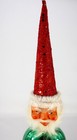 Vintage Santa Claus Christmas Tree Topper Mercury Glass Green W Germany Real Fur