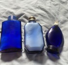 2 Vintage Evening In Paris Talcom Powder Full   Empty Cologne Bottle Cobalt Blue