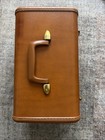 Vintage Samsonite Leather Train Case Cosmetic Vanity Hard Shell Mirror Pockets