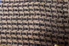 70s Neiman Marcus Script Logo Brown Branded Cotton Pocket Square W Box Nos Nwt