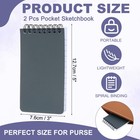 3x5 Inch Pocket Sketchbook  2 Pcs 80gsm Top Spiral Notebook  Dark Gray