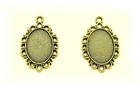 6 Antiqued Goldtone Verona Style 18mm X 13mm Cameo Pendant   Earrings Settings