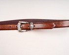 Fossil Brown Leather Belt Womens Sz Large  1   Wide Silver Decorative Buckle