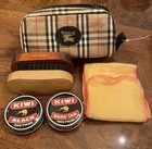        vintage Burberrys Nova Check Travel Shoe Shine Kit -complete Set Made In U k