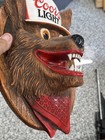 Vintage Coors Light Beer Wolf 3-d Wall Advertising Sign - Man Cave