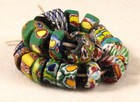 26 Old Venetian Glass Multicolor Millefiori Slice African Trade Beads D1