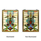 Stained Glass Floral Flower Design Tiffany Style  Hanging Window Panel