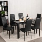 Dining Chairs Set Of 6 Kitchen Chair Pu Leather For Dining Room Restaurant Black