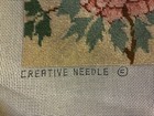 Creative Needle Needlepoint Petite Point Floral Bird Pillow Top Completed