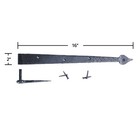 Spear Diamond Etch Pintle Door Strap Hinge Iron 16  Pack Of 4