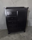 Wooden Black Nursery Set - Mattress  Armoire  changing Table W  Draws