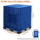 Zipper Ibc Tote Cover 420d Heavy Duty Nano Materials Fit 275 Gallon Water Tan   