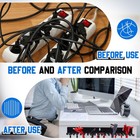 Geetery 4-pack Wall Mount Cable Hanger Cord Organizer Rack 19 Slots Black