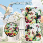 Suncatcher Stained Glass Window Hanging - Hummingbird Glass Panel With Metal Cha