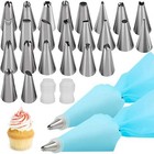 24 Pc Cake Icing Piping Nozzle Decorating Tips Baking Cooking Holidays Stainless