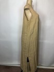 Liz   Jane Vintage Maxi Tank Dress Beige embroidery Art  sleeveless Slits Hem Os