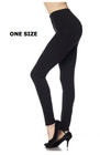 Women s Solid Black Leggings One Size Os   Plus Regular Stretchy Butter Brushed