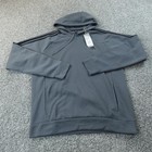 New Adidas Hoodie Mens L Gray Primegreen Pullover Sweatshirt Gym Active Athletic