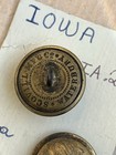 2 Civil War   Coat Buttons Iowa State Seal-scovill Mfg  Co  Waterbury-fine Cond 
