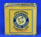 Vintage Arm   Hammer Baking Soda Free Sample Tin Can - Church   Co s Tin-2 1 8 h