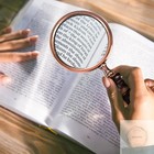 10x Antique Magnifying Glass  Brass Handheld Magnifier With Wooden Handle  Decor