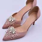 Bridal Pearl 2 Pc Shoe Clip Set  Wedding Slipper  Hat Or Purse Flower Clip Set
