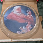 Vintage 1994 Coke Coca Cola Indiana Glass Santa Platter Christmas Original Box 