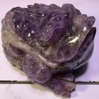 Purple Amethyst Stone Carved Frog Figurine Sculpture Collectible