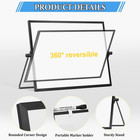 Double-sided Magnetic White Board With Stand  16  X 12   black    Dry Erase Boar