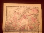 1863 Johnson   Ward Hand Colored Atlas Map Of Upper And Lower Canada