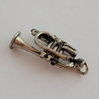 Vintage Sterling Silver Trumpet Horn Charm Pendant Wind Instrument
