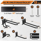 Garden Tool Organizer Wall Mount  48 Inches Tool Storage Rack With Adjustable   