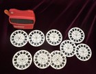 Vintage View Master 3d Viewer 80s Red   9 Reels Dumbo  Winnie The Pooh  Disney