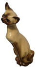Vintage Siamese Cat Ceramic Cat Figurine Hand Made 13  Blue Eyes Mcm Arist Sig