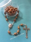 Catholic Rosary Olive Wood Necklace pouch Handmade In Jerusalem   Fast Us Seller