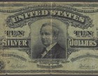 1908  10 Tombstone Note Large Size Pmg Certified Silver Certificate 