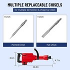 2200w Demolition Jack Hammer Electric Concrete Breaker 1400 Bpm W  2 Chisels Kit