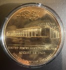 Us Mint Philadelphia Dept Of Treasury August 14 1969 Medal coin token Gold Metal