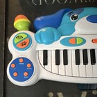 Blue Dog-shaped Kids Electronic Keyboard Piano W  Mic Record play Modes