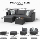 Grey Patio Furniture Set Outdoor Sectional Sofa With Table Rattan Wicker Couch