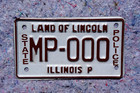 Illinois State Police Motorcycle Sample License Plate