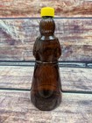 Vintage 1980s Mrs  Butterworth s Brown Amber Glass Syrup Bottle 10  With Cap