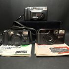 3 Vintage Film Camera Lot Pentaxiqz  Minolta Freedom 50  Fuji 1000 Zoom Parts