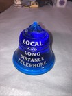Bell System New York Telephone Co  Blue Glass Paperweight Local   Long Distance
