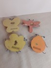 Vintage 2003 Set Of 4 Painted Wooden Wall Plaques By Art Americana 3 1 2 Tall