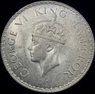 1941 British India Silver 1 Rupee Bombay Dot George Vi Km 556 Sw-9 18 Au