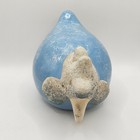 Vintage Chicken Statue Ceramic Glazed Light Blue Marbled Country Rustic Farmouse