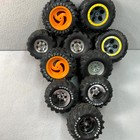 Good-year Superpower Rc Toy Truck Tires Wheels Mix Lot Chrome Orange  Parts Only